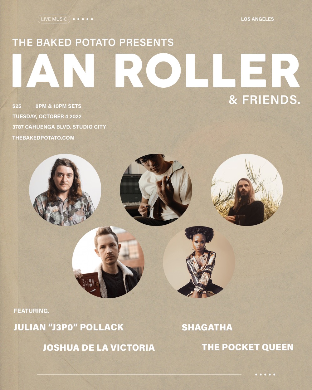 IAN ROLLER and FRIENDS - Tuesday, October 4, 2022